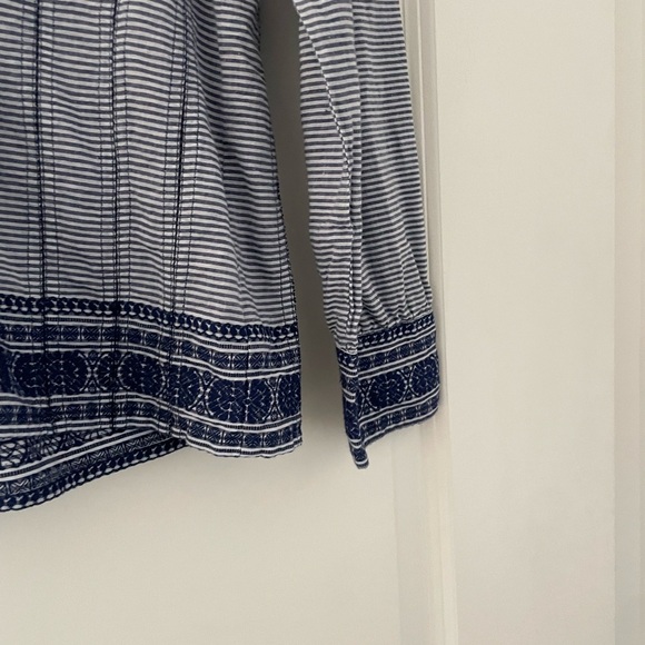 Roller Rabbit Snowflake Stripe Jacquard Lisbeth Top Cotton Coastal - Picture 8 of 11